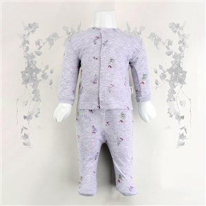Sebi Bebe 2'li Güllü Raporlu Patikli Pijama Takımı 1110 Lila