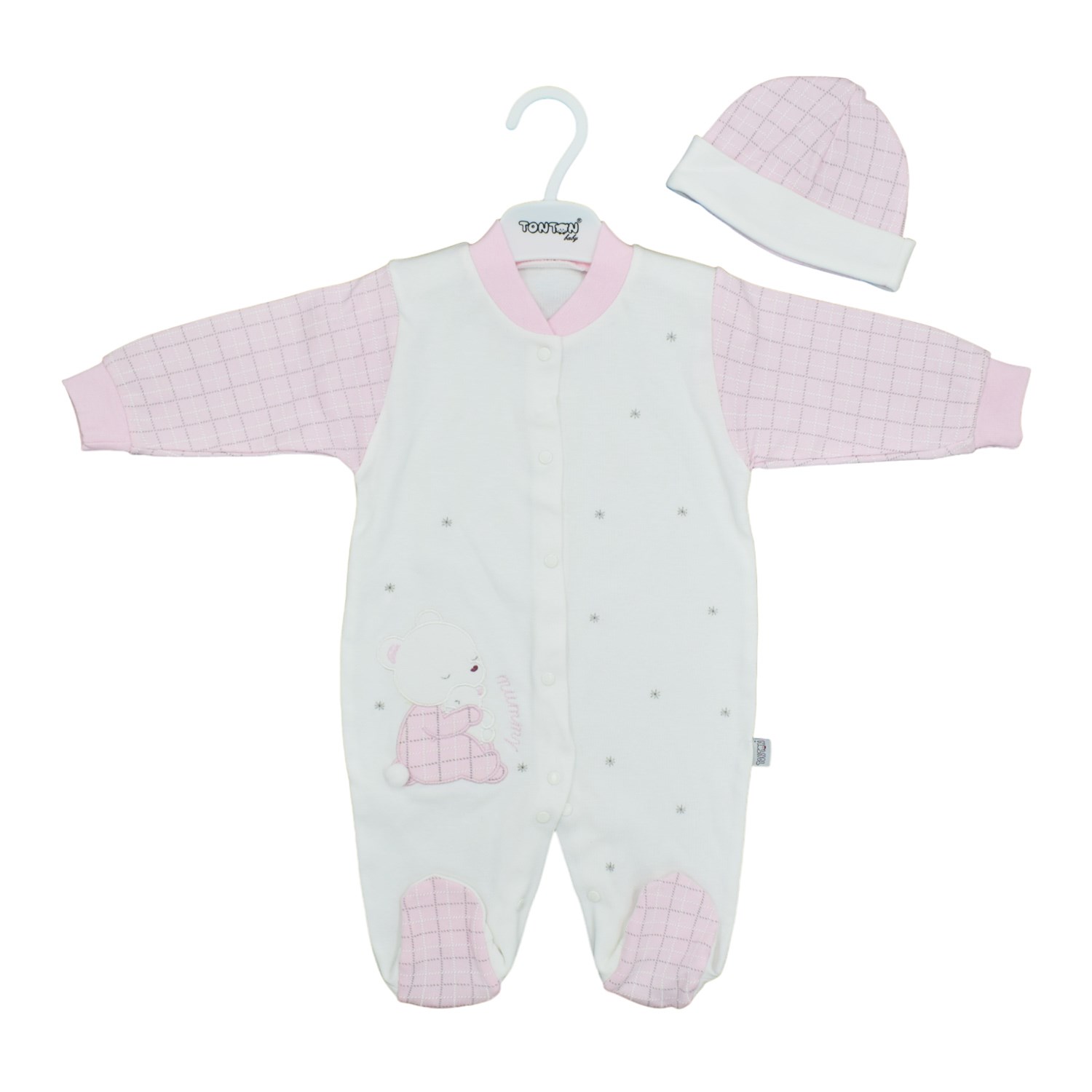 Tonton Baby Bebek Tulumu 9137 Ekru-Pembe