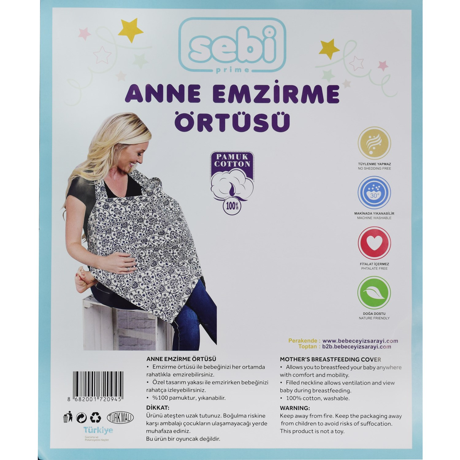 Sebi Bebe Anne Emzirme Örtüsü 95x95 Cm 720945 Pembe