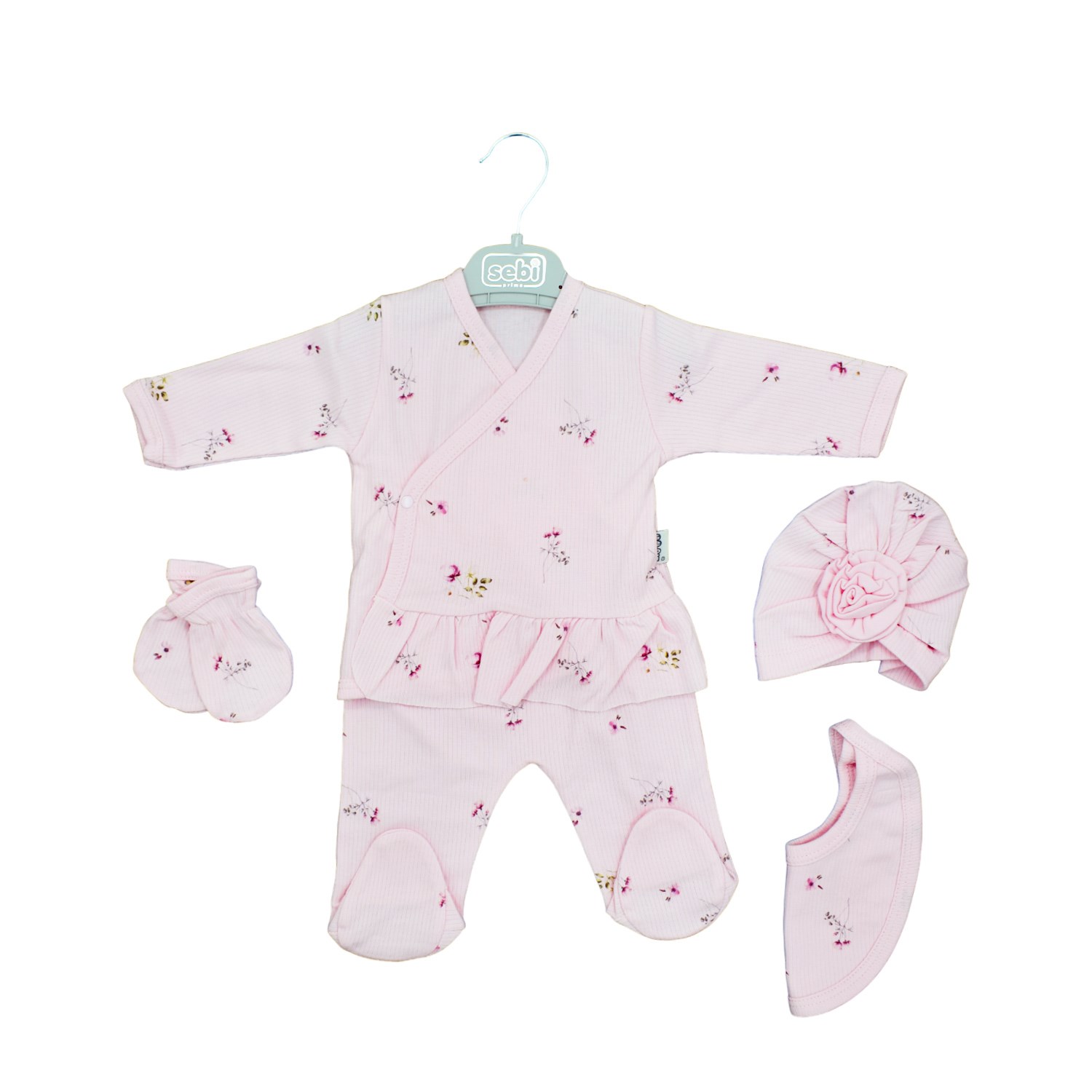 Sebi Bebe Güllü 5'li Hastane Çıkış Seti 1112 Pembe