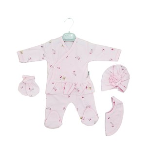 Sebi Bebe Güllü 5'li Hastane Çıkış Seti 1112 Pembe
