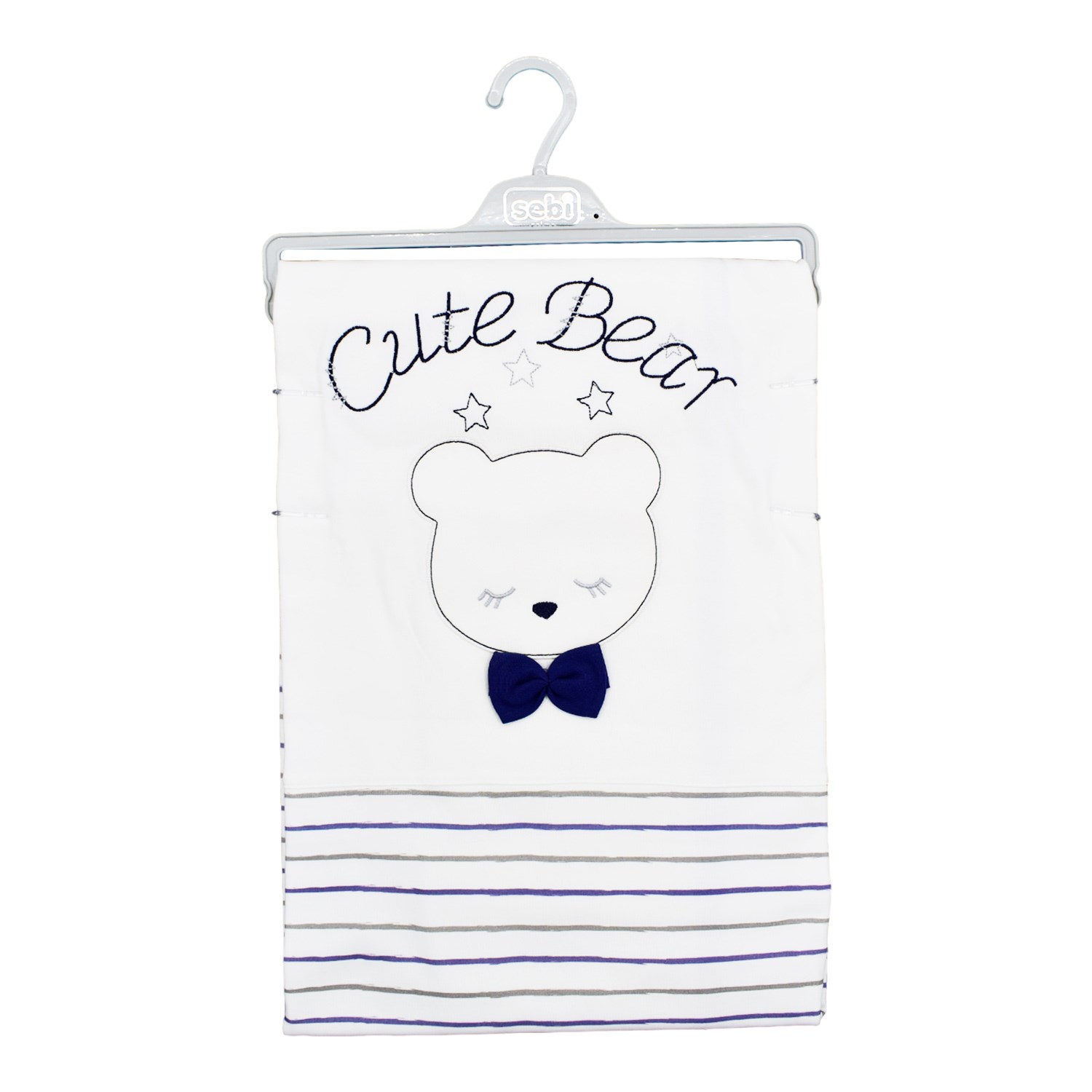 Sebi Bebe Fiyonklu Ayıcık Bebek Battaniyesi 80x90 Cm 9183 Lacivert