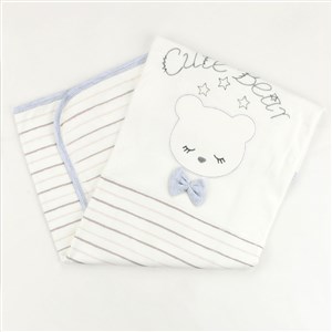 Sebi Bebe Fiyonklu Ayıcık Bebek Battaniyesi 80x90 Cm 9183 Gri