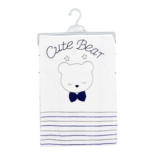 Sebi Bebe Fiyonklu Ayıcık Bebek Battaniyesi 80x90 Cm 9183 Lacivert