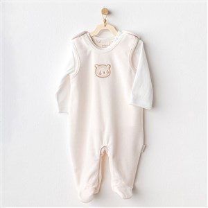 Andywawa Bear Time Bebek Tulum Takım AC25185 Ekru