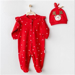 Andywawa Happy Newyear Bebek Tulum Takım AC25328 Kırmızı