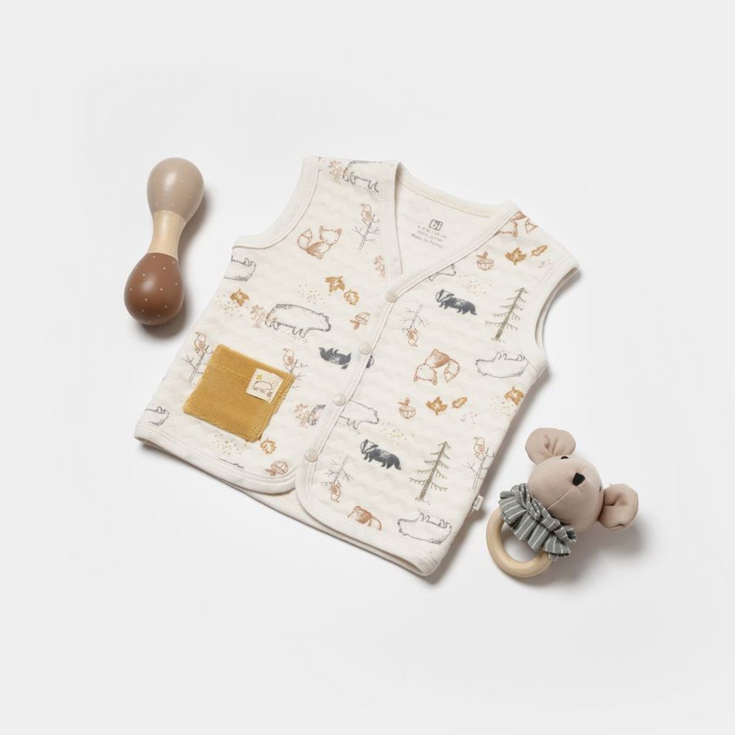 Bibaby Wild Forest Bebek Yeleği 61510 Bej
