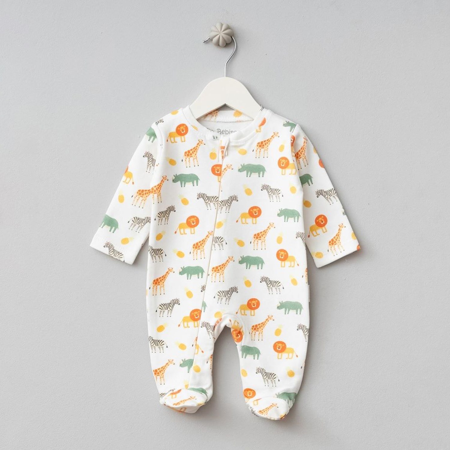 Bebitof Zürafa Desenli Bebek Tulumu 70351 Ekru