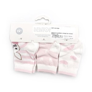Bebitof 3'lü Bebek Çorabı 409 Pembe