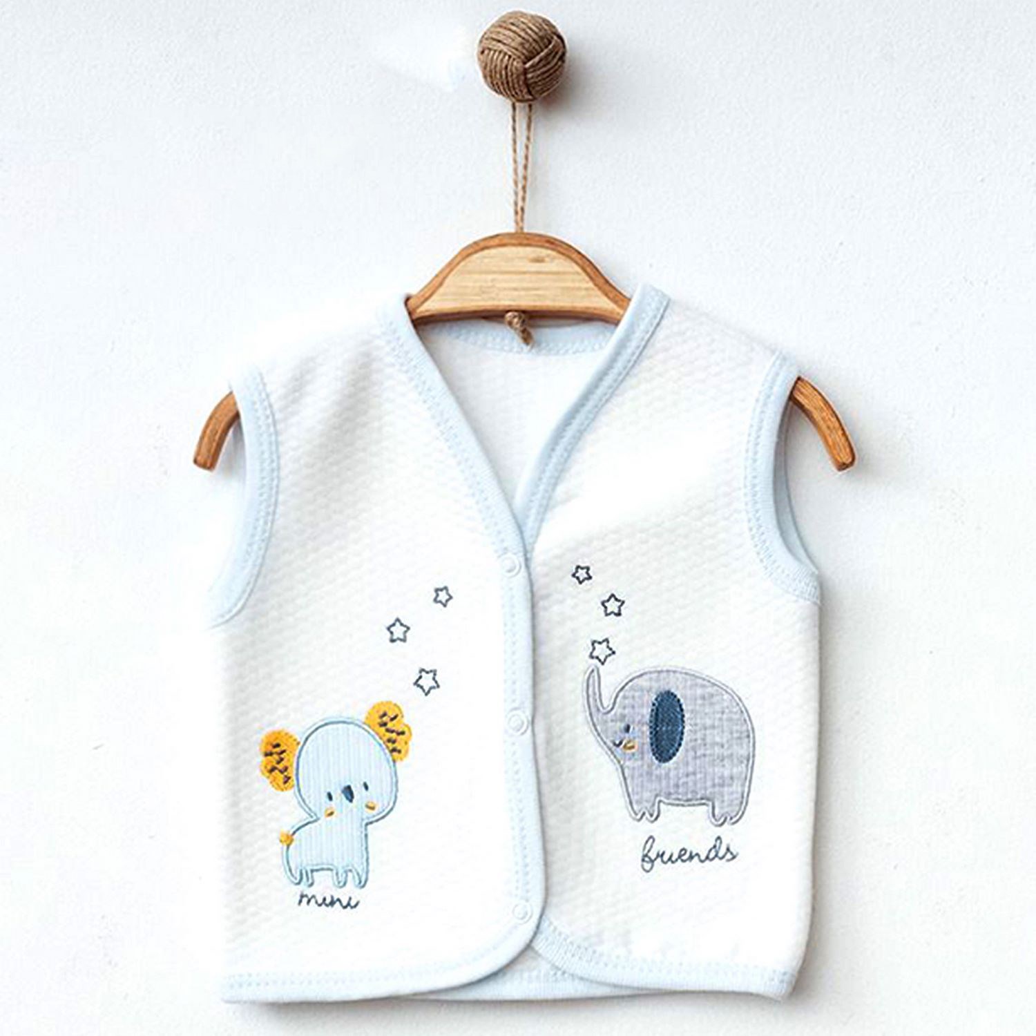 Ekebaby Mini Friends Lüks Kapitone Yelek 44114 Beyaz