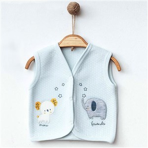 Ekebaby Mini Friends Lüks Kapitone Yelek 44114 Mavi