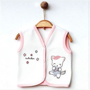 Ekebaby Cute Star Lüks Kapitone Yelek 44116 Beyaz