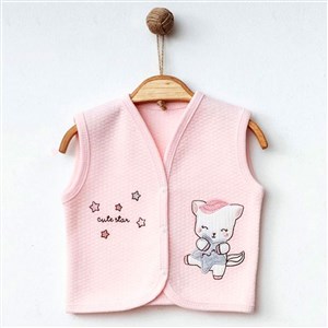 Ekebaby Cute Star Lüks Kapitone Yelek 44116 Pembe