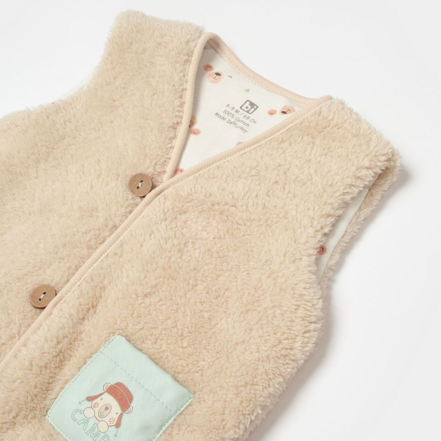 Bibaby Happy Camper Bebek Yeleği 61507 Bej