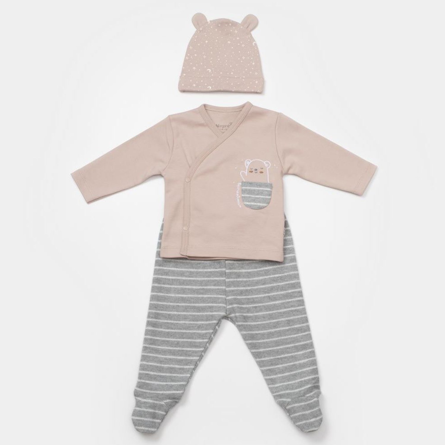 Bibaby Adventure Bear 3'lü Bebek Takımı 73333 Karamel