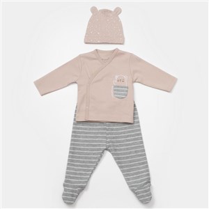 Bibaby Adventure Bear 3'lü Bebek Takımı 73333 Karamel