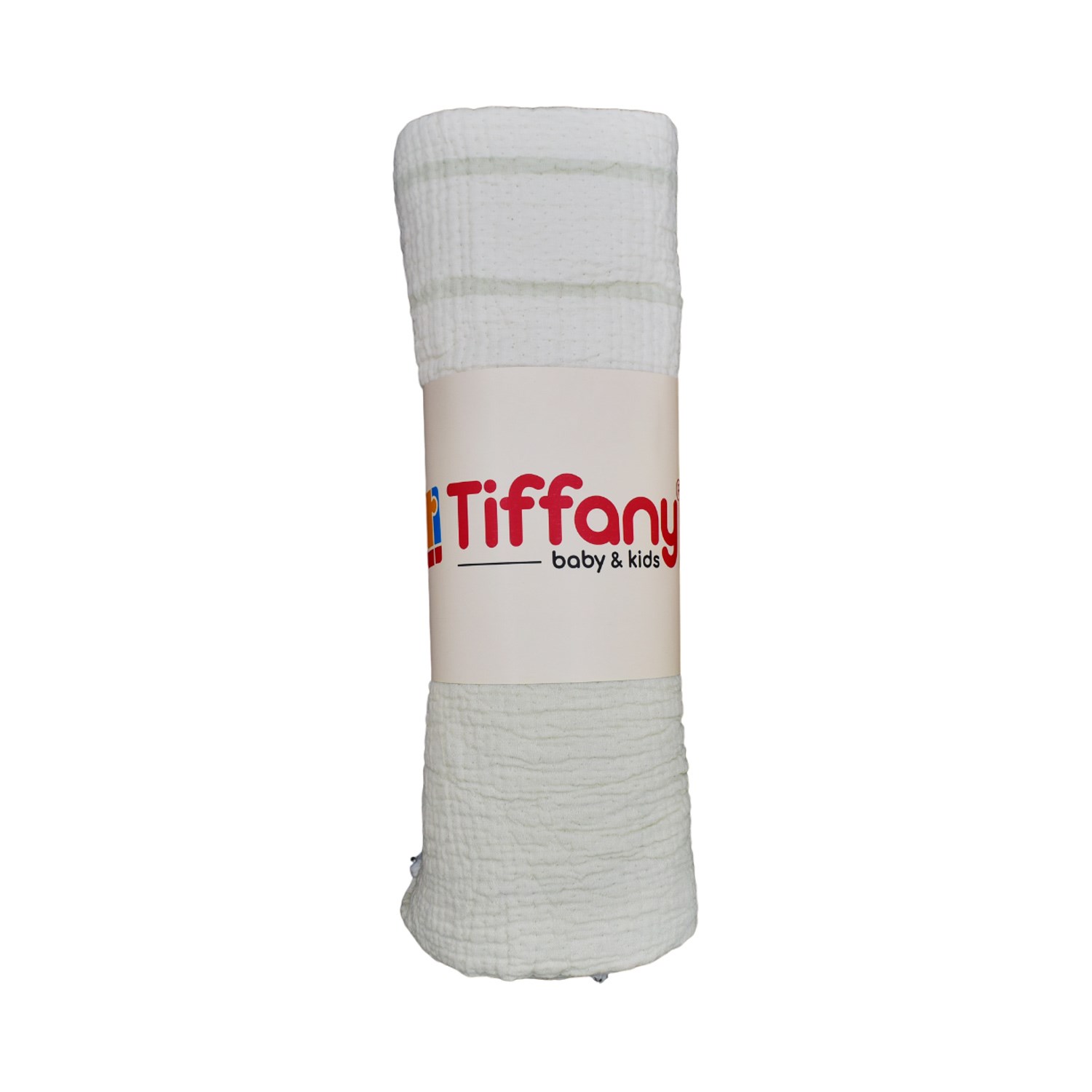 Tiffany Baby 4 Katlı Müslin Battaniye 120x120 cm Ekru-Yeşil