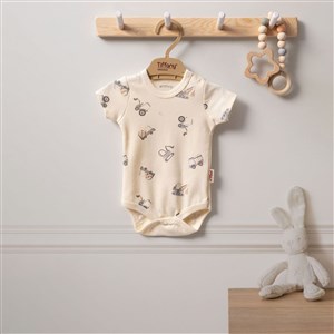 Tiffany Baby Work Machine  Yarım Kol Kruvaze Badi 23008 Ekru