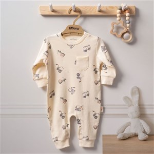 Tiffany Baby Organik Work Machine Theme Tulum 23004 Ekru