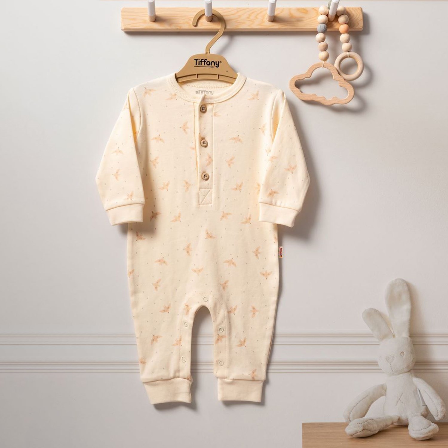 Tiffany Baby Organik Bird Theme Tulum 2424004 Ekru