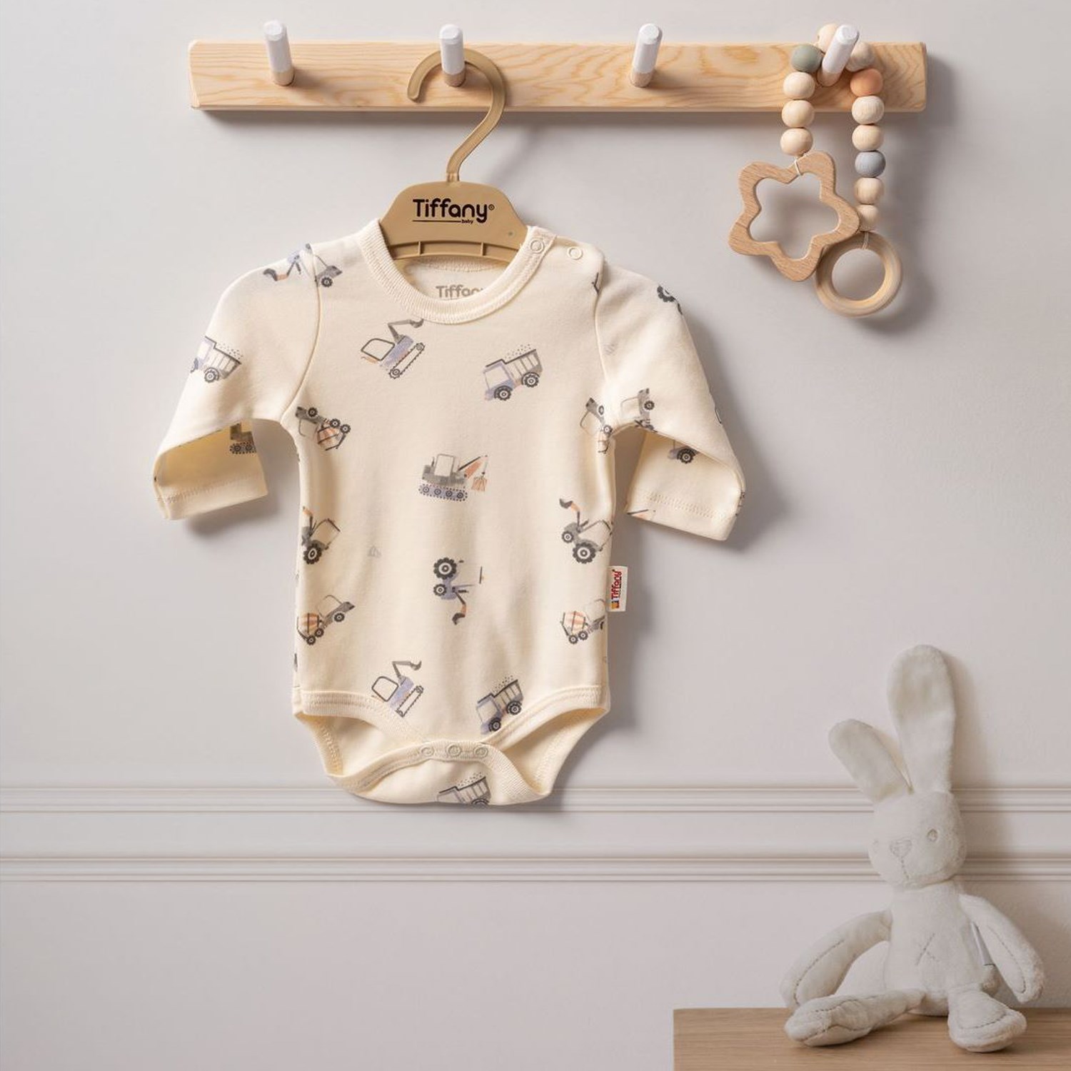 Tiffany Baby Organik Work Machine Uzun Kol Bebek Badi 2423011 Ekru