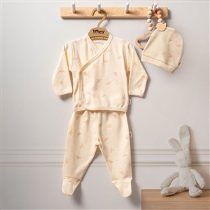 Tiffany Baby Organik Bird Theme 3'lü Zıbın Seti 2424078 Ekru