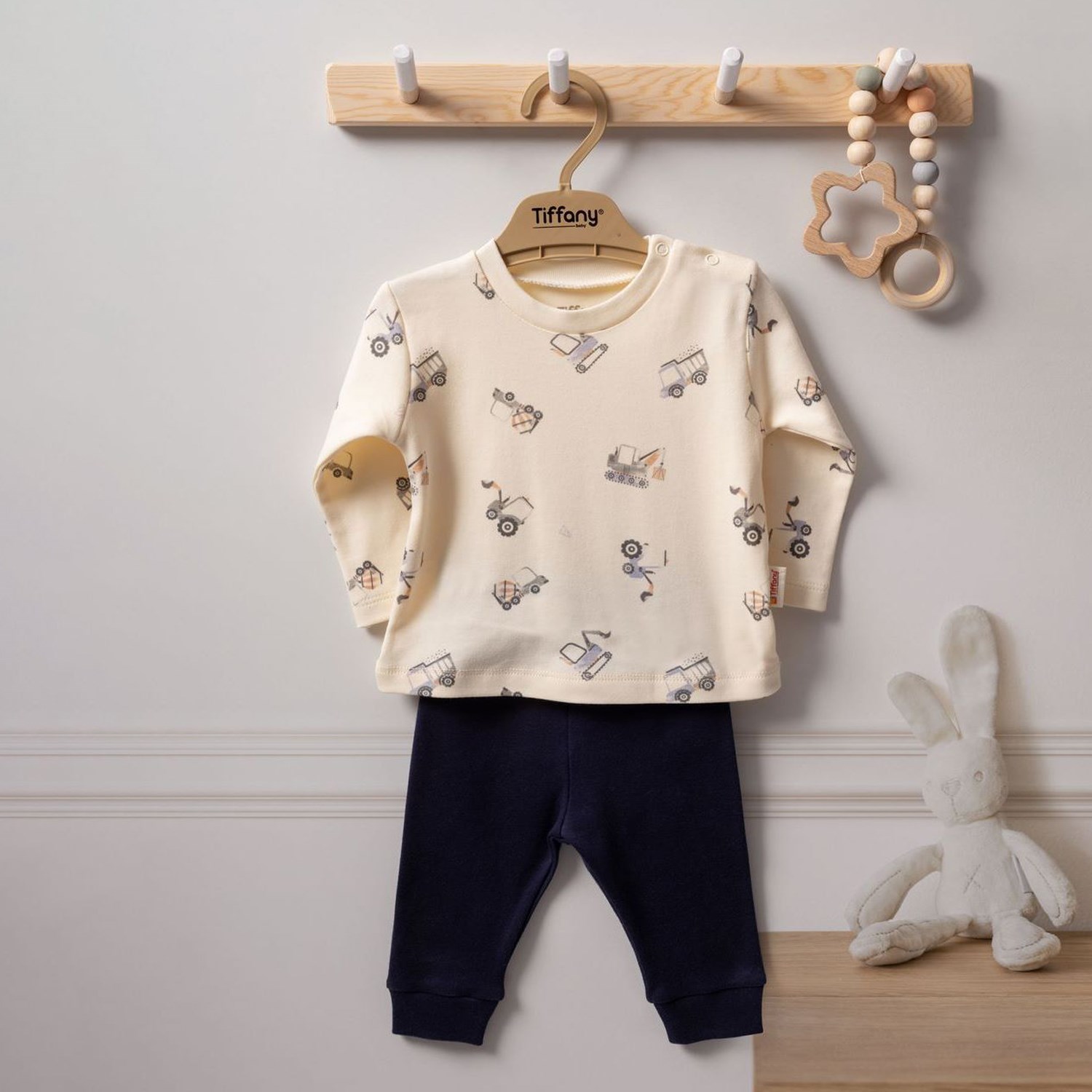 Tiffany Baby Organik Work Machine 2'li Bebek Takımı 2423012 Ekru