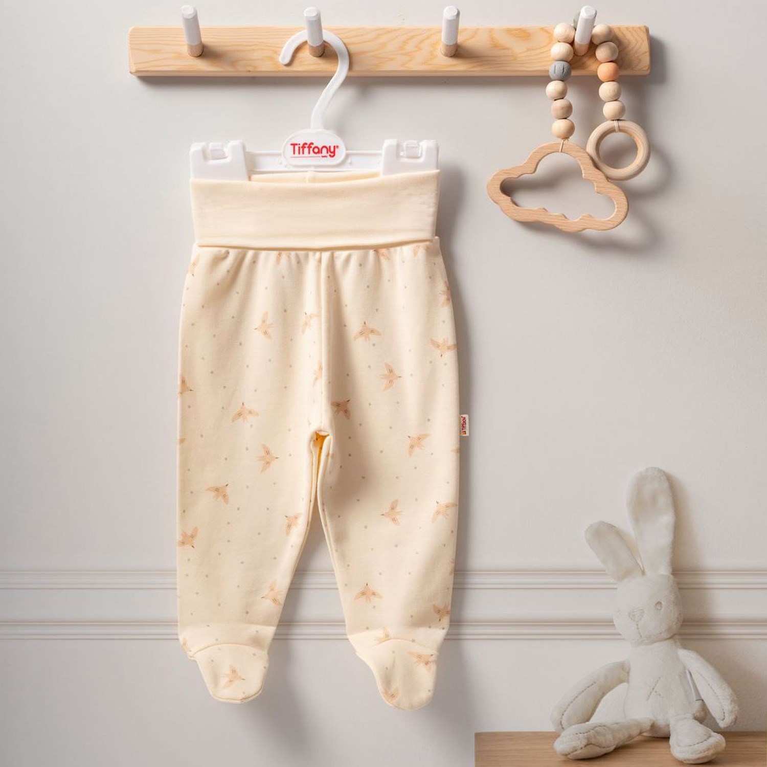 Tiffany Baby Organik Bird Theme Patikli Pantolon 2424007 Ekru