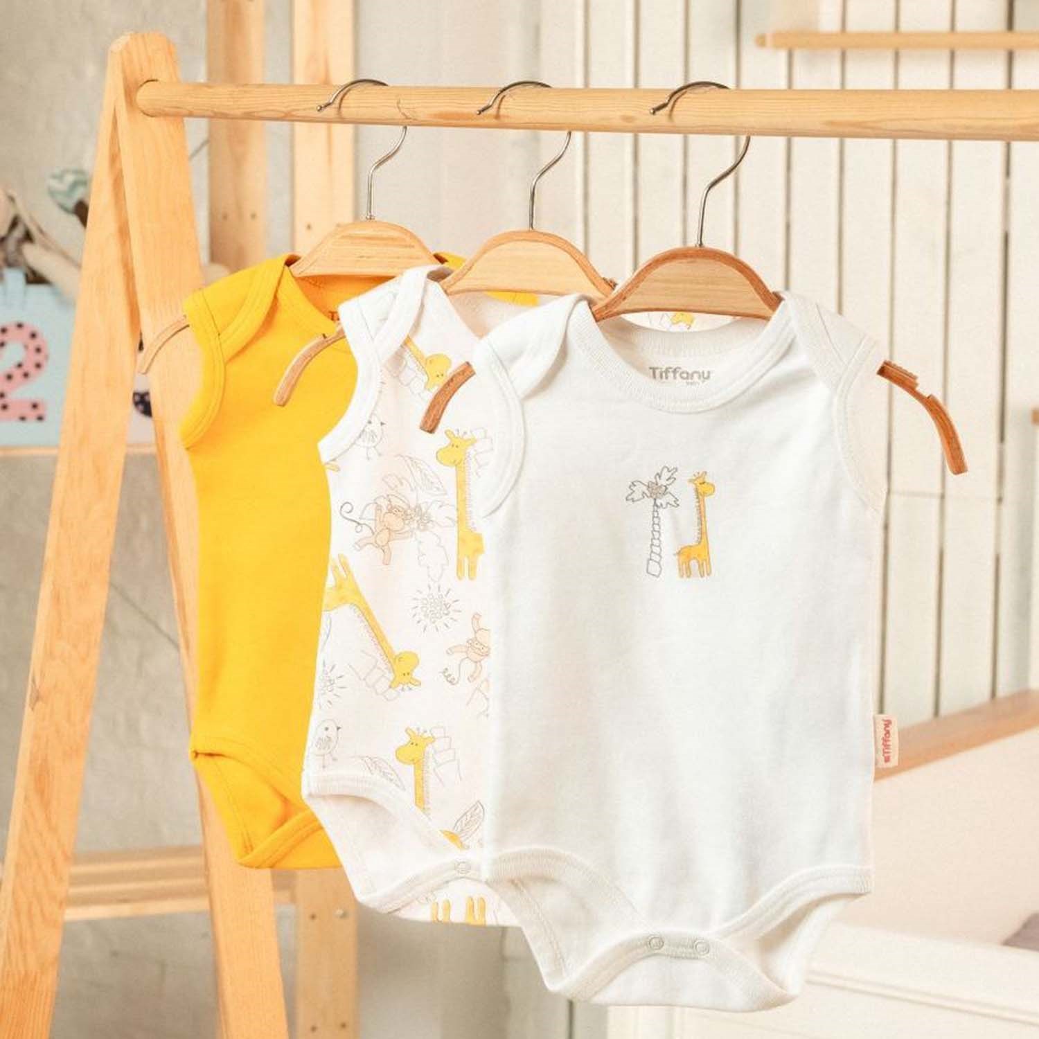 Tiffany Baby Happy Graffe Theme 3'lü Atlet Bebek Badi 2418009 Ekru
