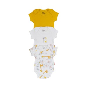 Tiffany Baby Happy Graffe Theme 3'lü Yarım Kol Badi 2418008 Ekru