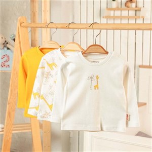 Tiffany Baby Happy Graffe Theme 3'lü Bebek Sweat 2418096 Ekru