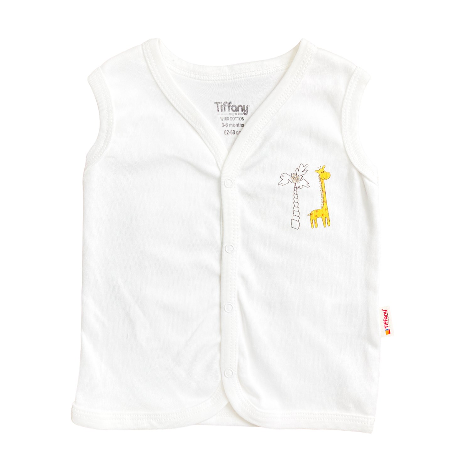 Tiffany Baby Happy Graffe Theme 3'lü Bebek Yelek 2418005 Ekru