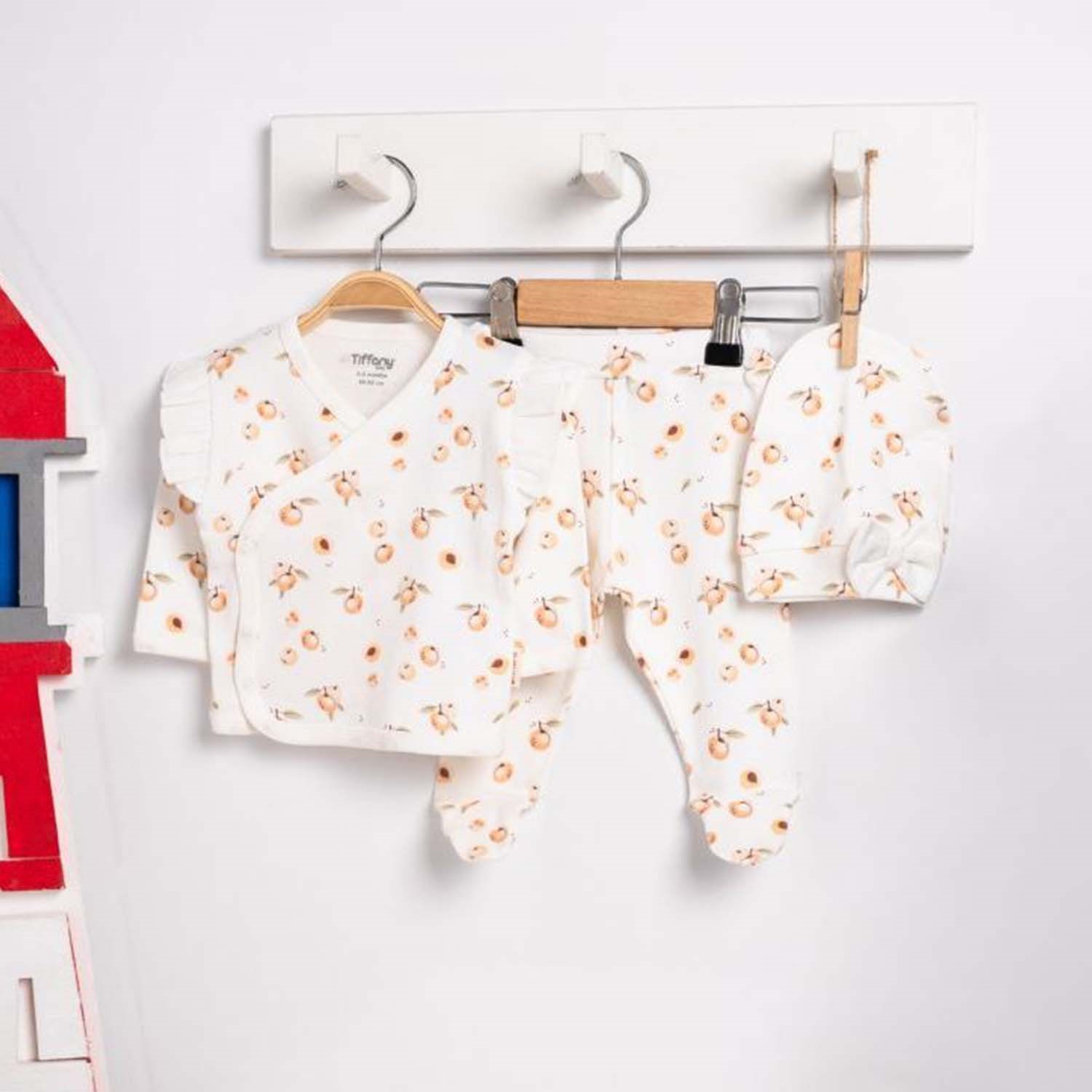 Tiffany Baby Apricot Theme 3'lü Bebek Zıbın Seti 2455078 Ekru