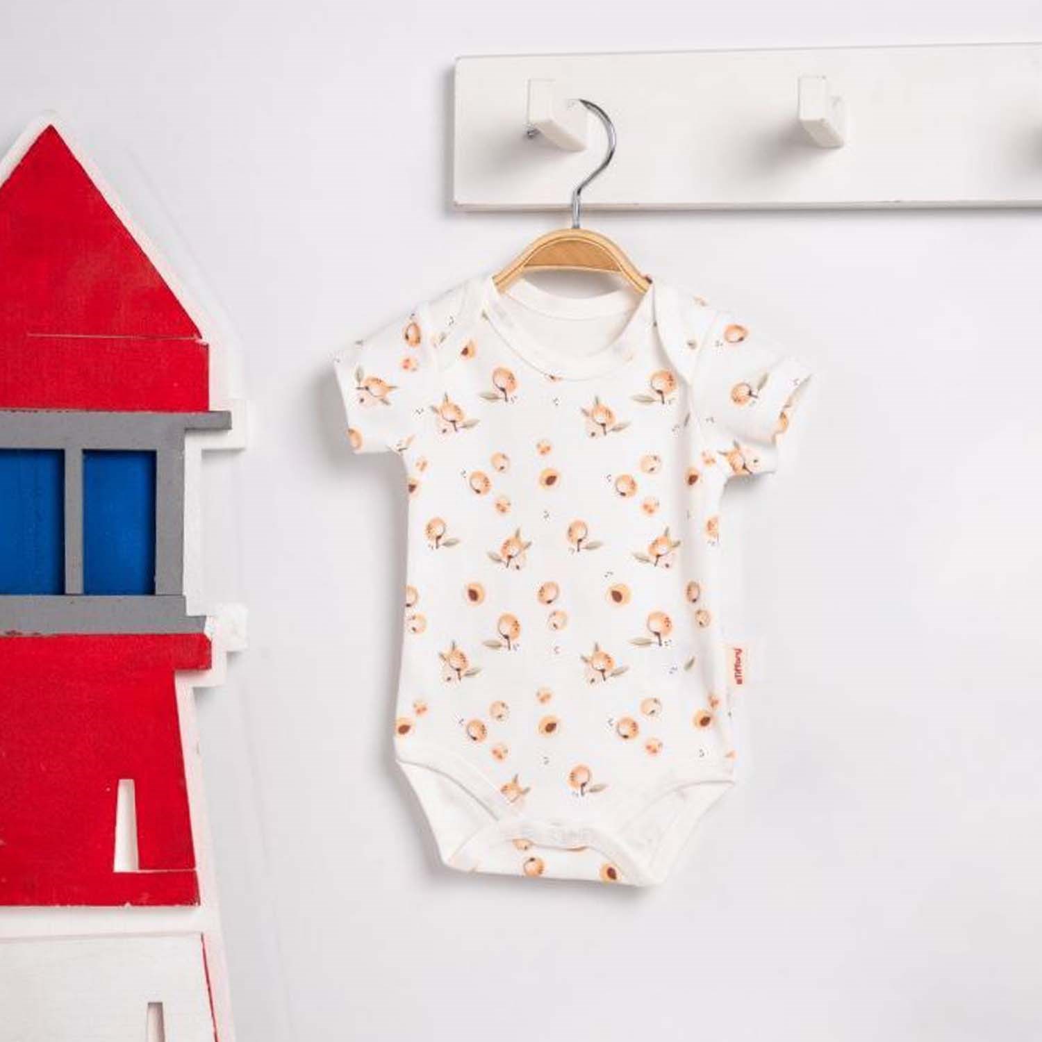 Tiffany Baby Apricot Theme Yarım Kol Bebek Badi 2455008 Ekru