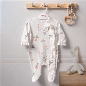 Tiffany Baby Sunny Garden Patikli Bebek Tulumu 2410040 Ekru