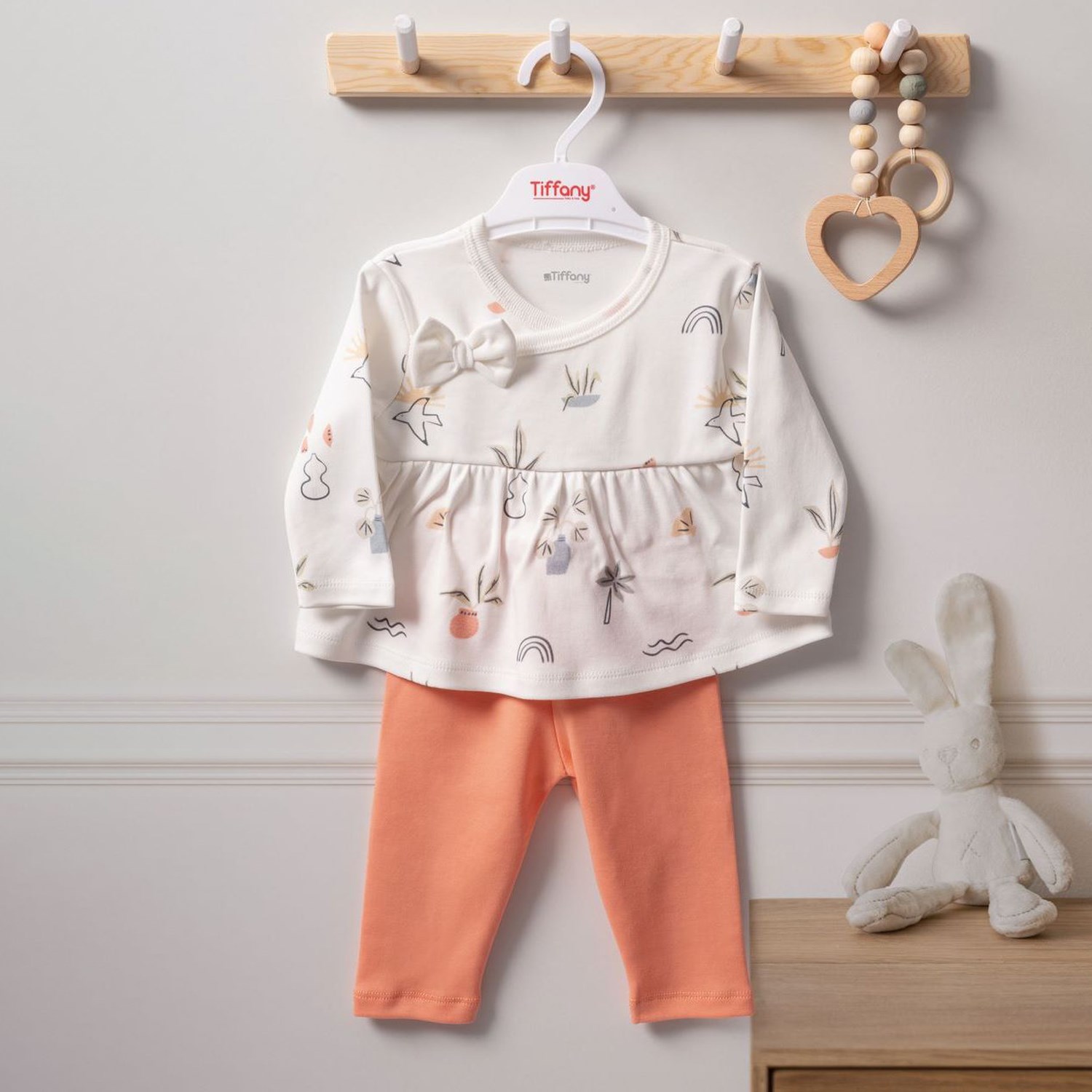 Tiffany Baby Sunny Garden 2'li Bebek Takımı 2410012 Ekru