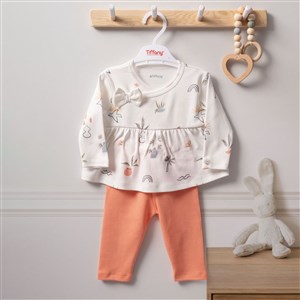 Tiffany Baby Sunny Garden 2'li Bebek Takımı 2410012 Ekru
