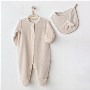 Andywawa Bibs Set Bebek Tulum Takım AC25324 Bej