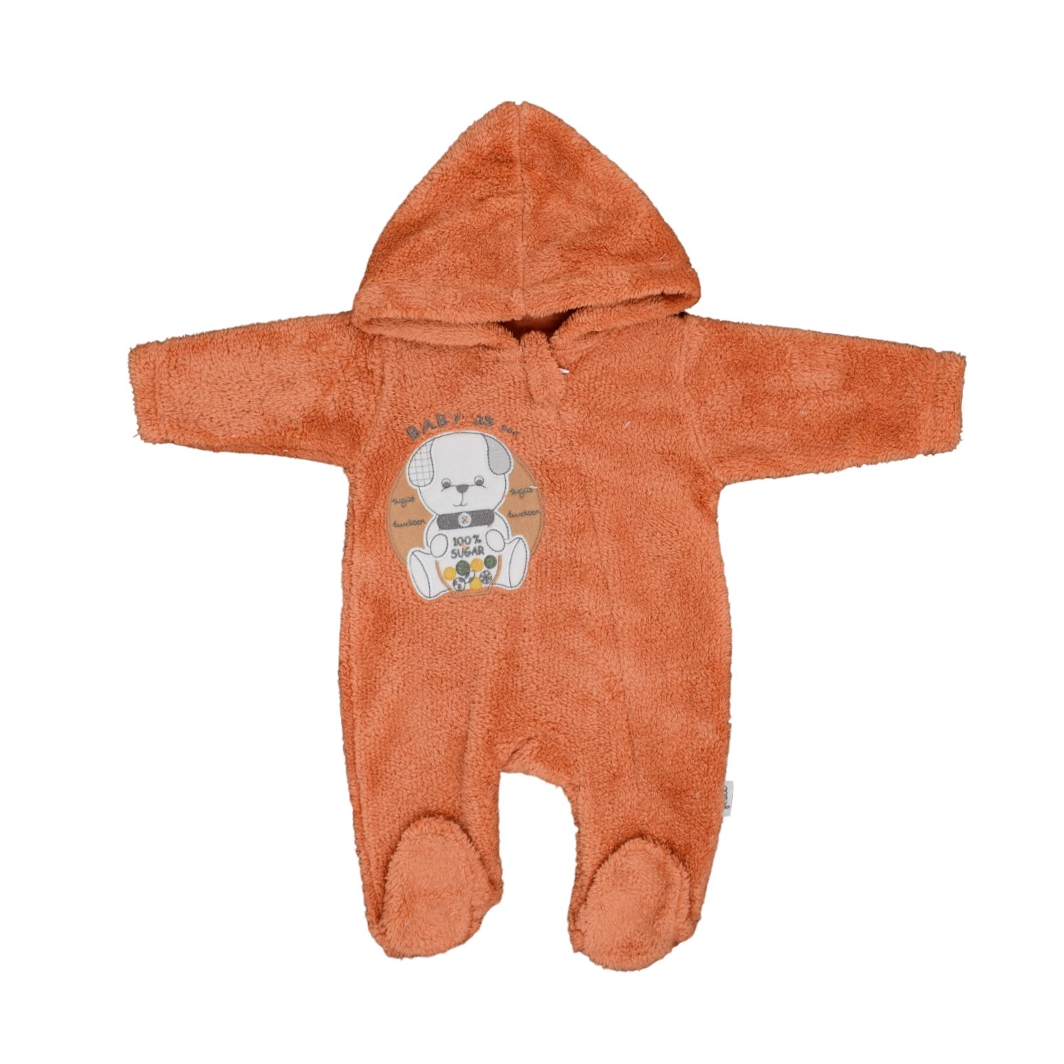 Flexi Peluş Patikli Bebek Tulumu 215193 Kiremit