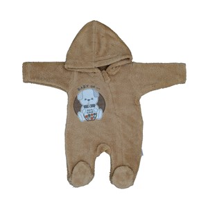 Flexi Peluş Patikli Bebek Tulumu 215193 Kahverengi