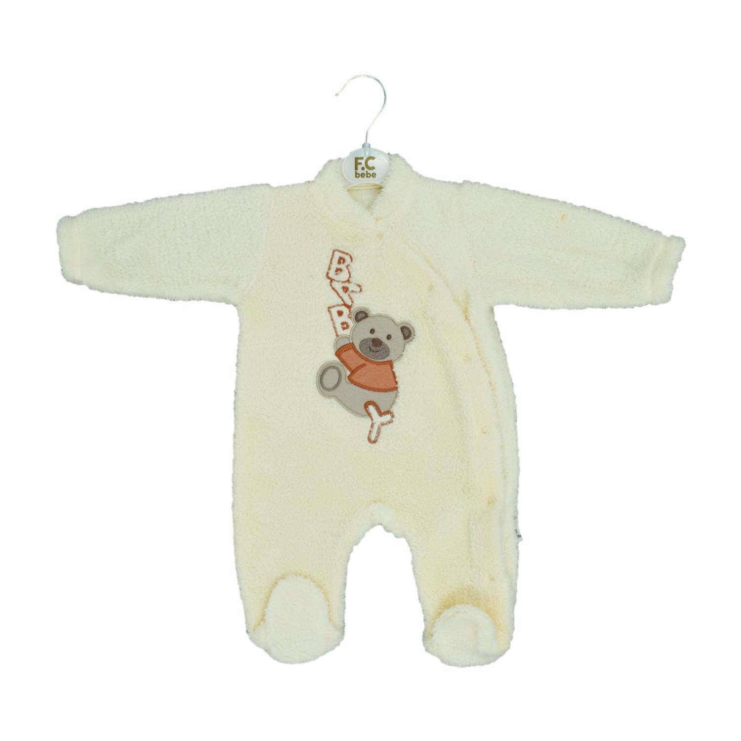 Flexi Peluş Patikli Bebek Tulumu 215196 Krem