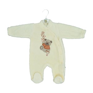 Flexi Peluş Patikli Bebek Tulumu 215196 Krem