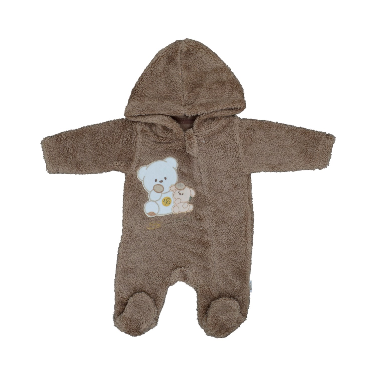 Flexi Peluş Patikli Bebek Tulumu 215198 Kahverengi