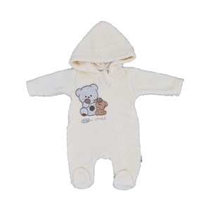 Flexi Peluş Patikli Bebek Tulumu 215198 Krem