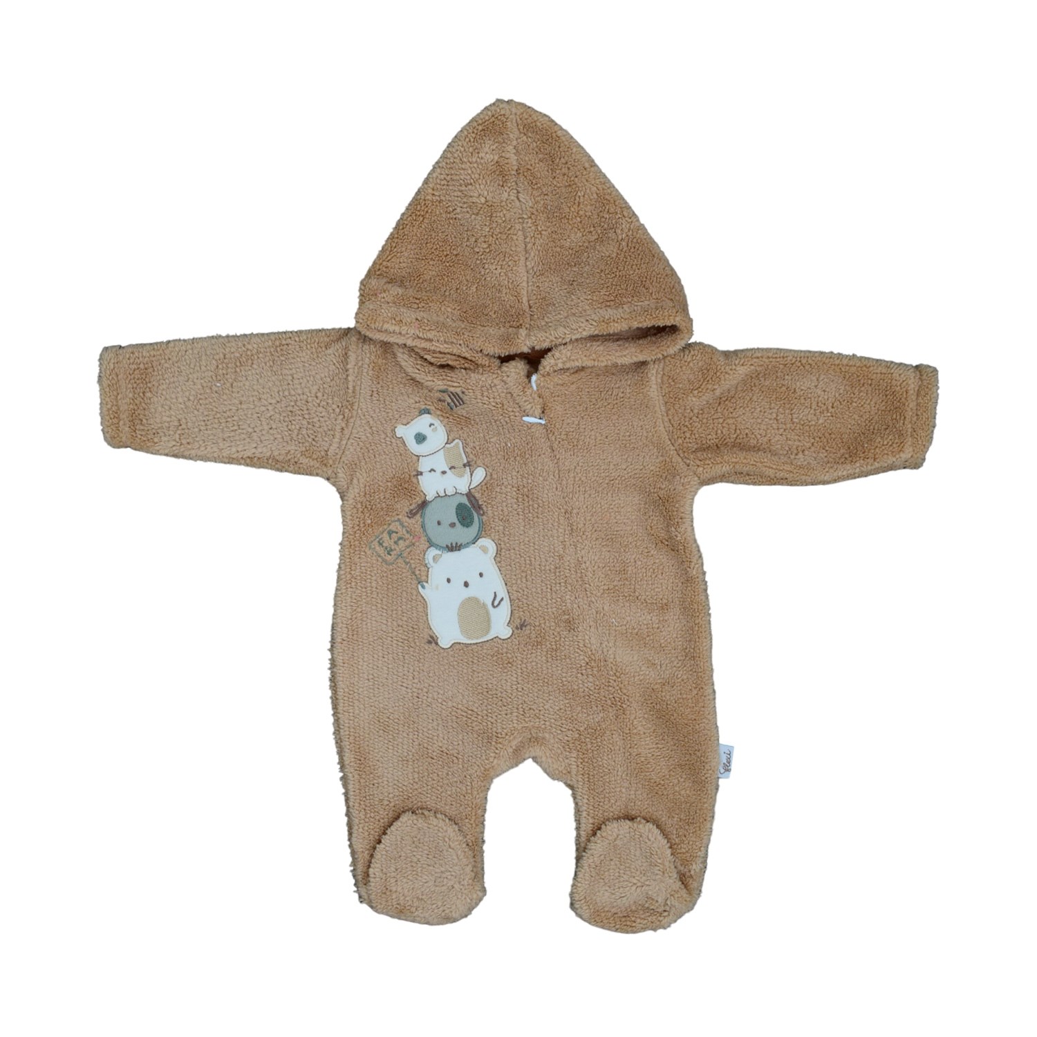 Flexi Peluş Patikli Bebek Tulumu 215199 Açık Kahverengi