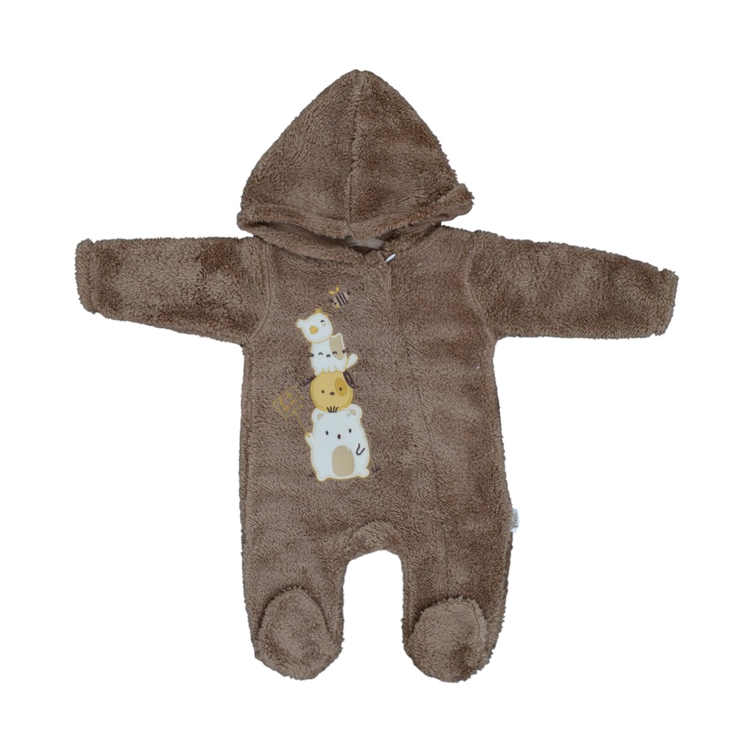 Flexi Peluş Patikli Bebek Tulumu 215199 Kahverengi