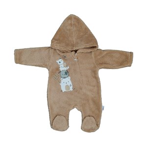 Flexi Peluş Patikli Bebek Tulumu 215199 Açık Kahverengi
