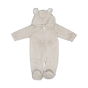 Bebecix Peluş Kapşonlu Patikli Bebek Tulumu 9705 Bej