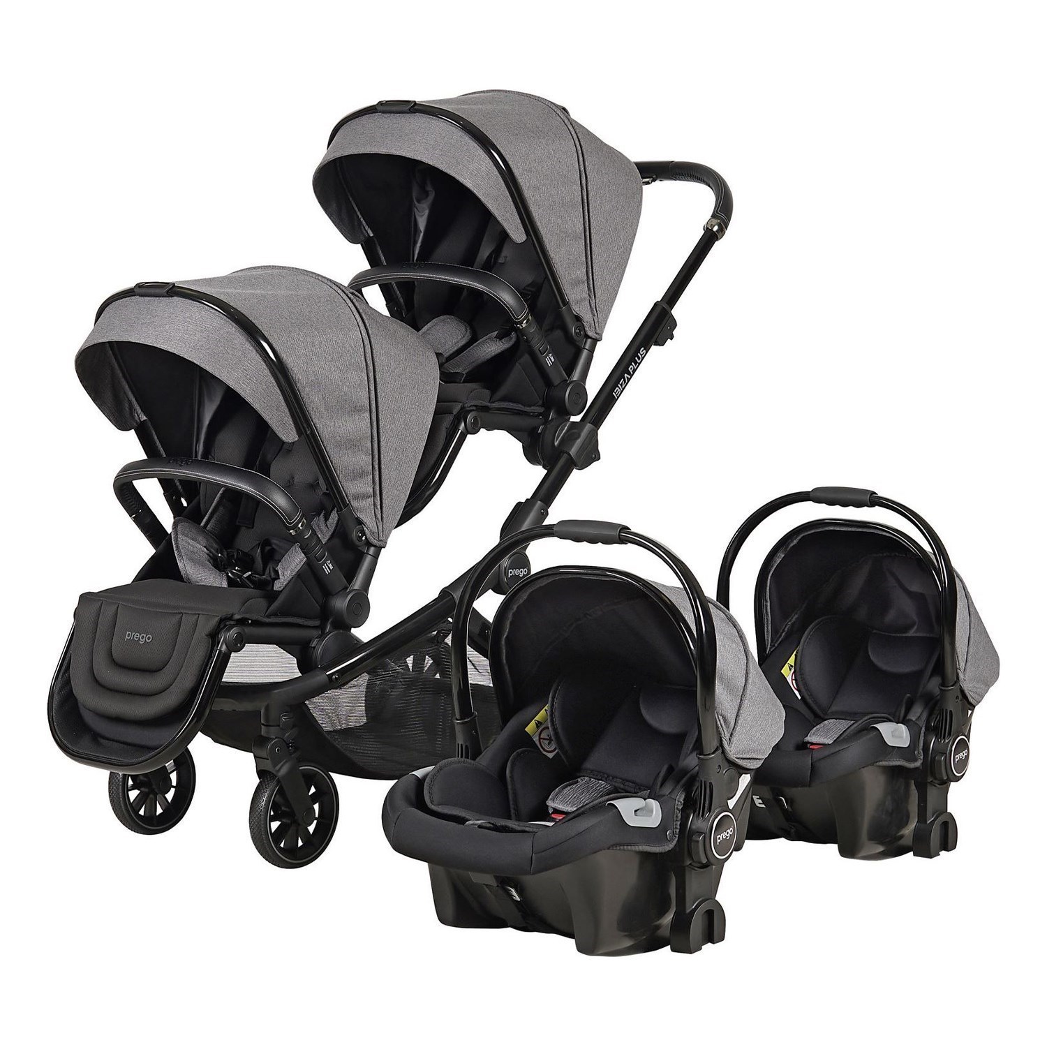 Prego İbiza Plus Travel Sistem İkiz Bebek Arabası 2223 Gri