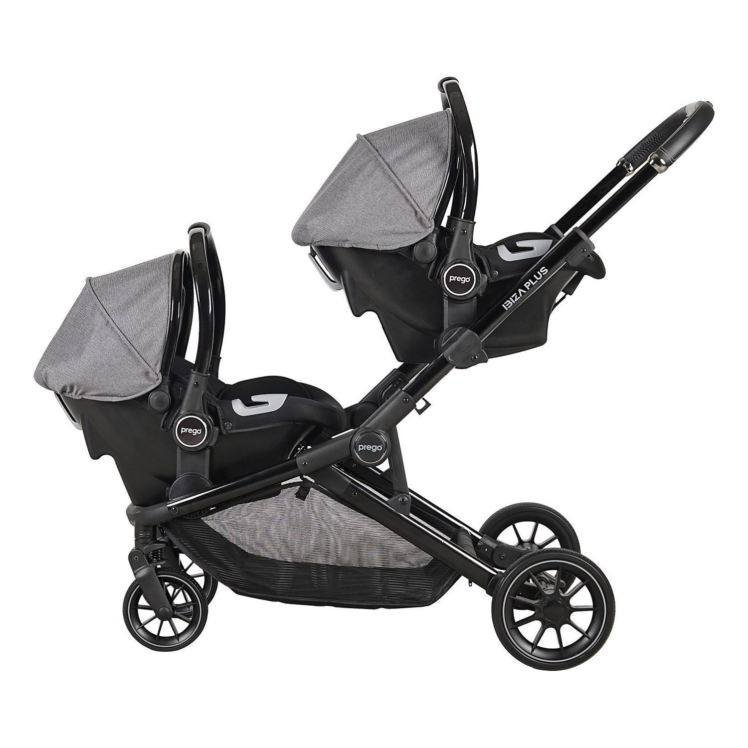 Prego İbiza Plus Travel Sistem İkiz Bebek Arabası 2223 Gri